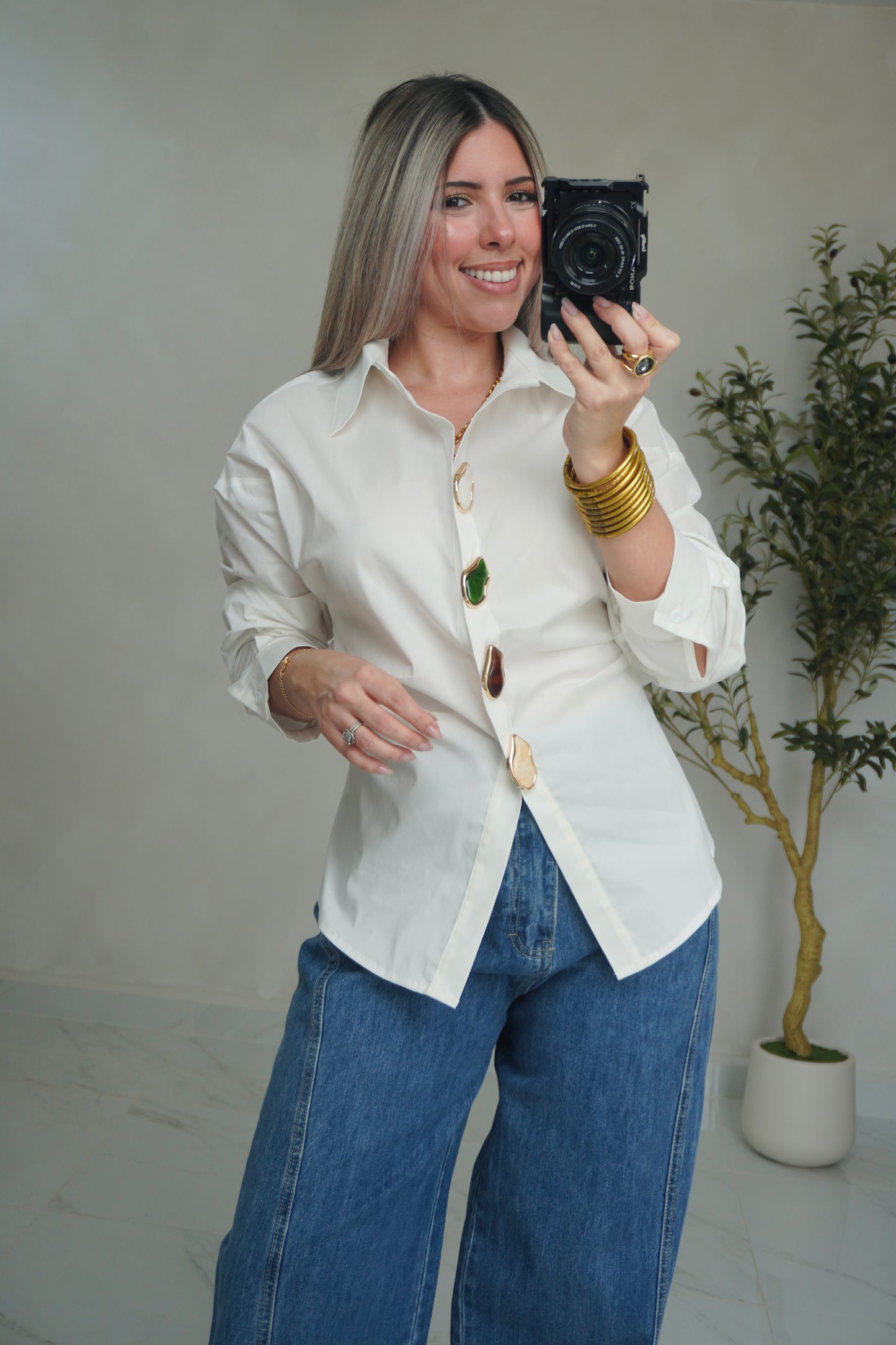 LONG SLEEVE BUTTON DOWN TOP