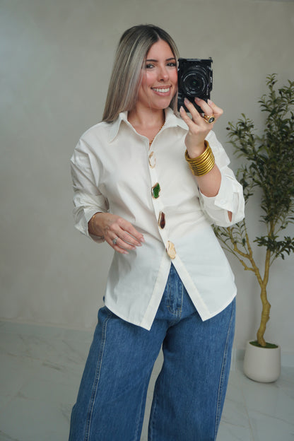 LONG SLEEVE BUTTON DOWN TOP