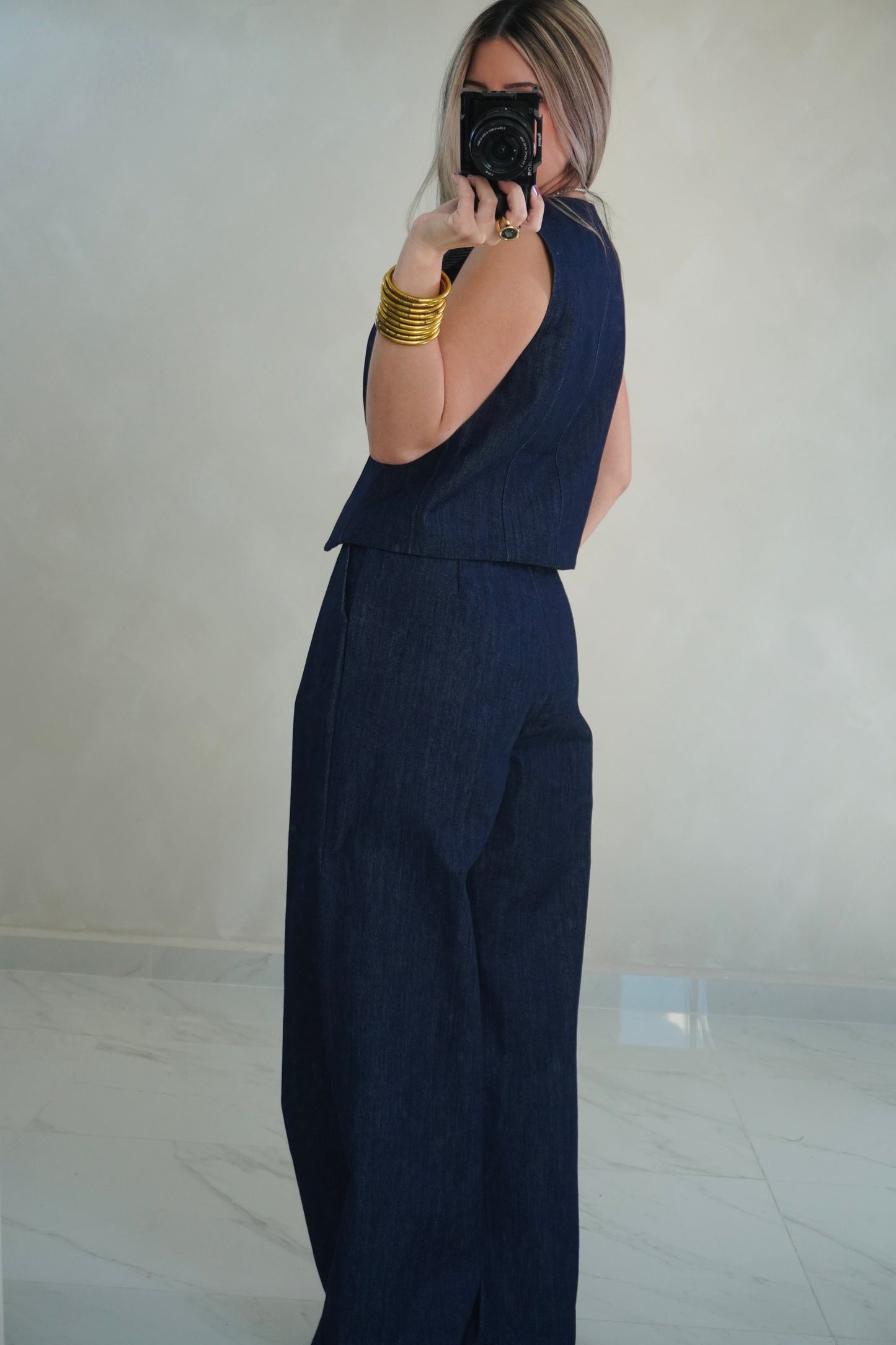 DENIM VEST & PANTS SET