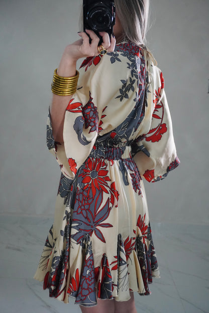 KIMONO SLEEVE MINI DRESS