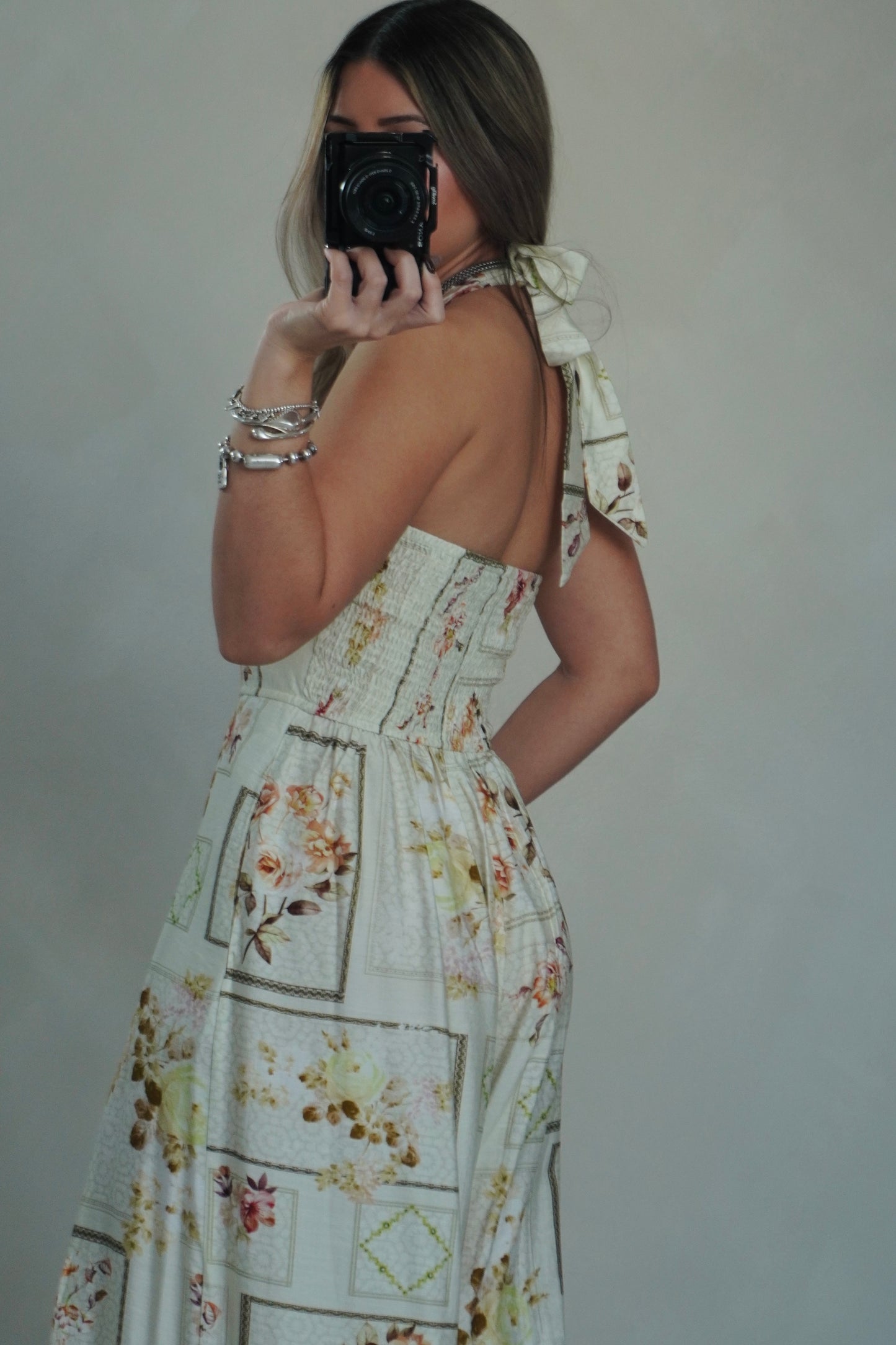 HALTER FLORAL JUMPSUIT