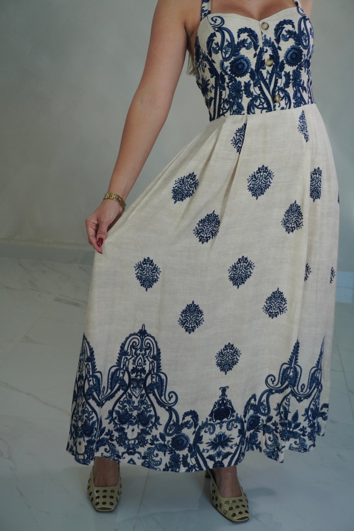 HALTER MIDI DRESS