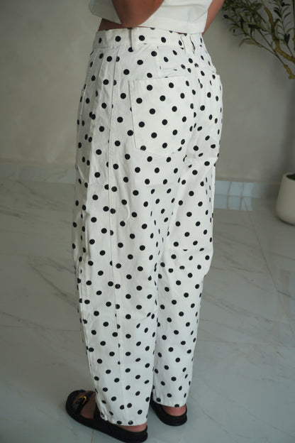 POLKA DOT BARREL JEAN