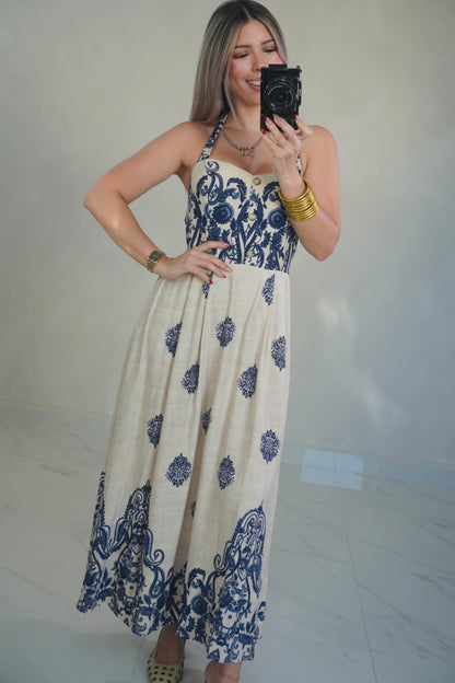 HALTER MIDI DRESS