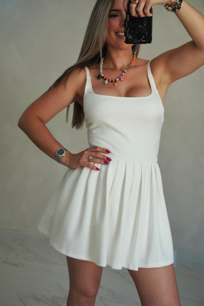 SCUBA CUT OUT ROMPER - WHITE