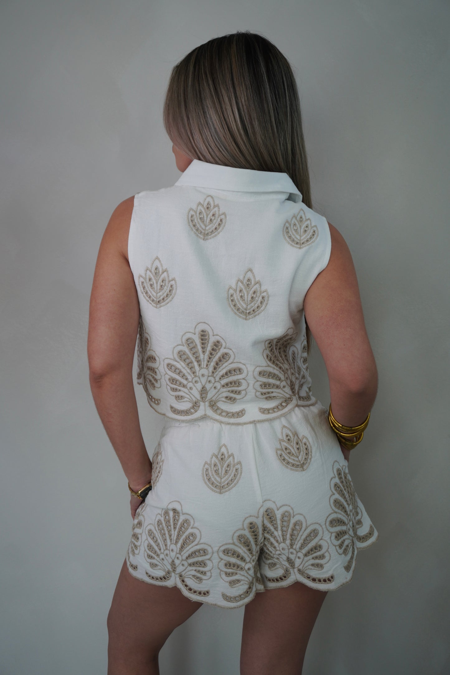 EMBROIDERY SHORT SET